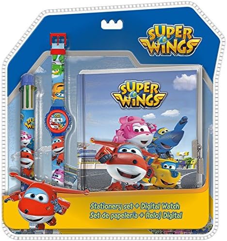 Дигитален часовник + Super wings Сет за пишување 