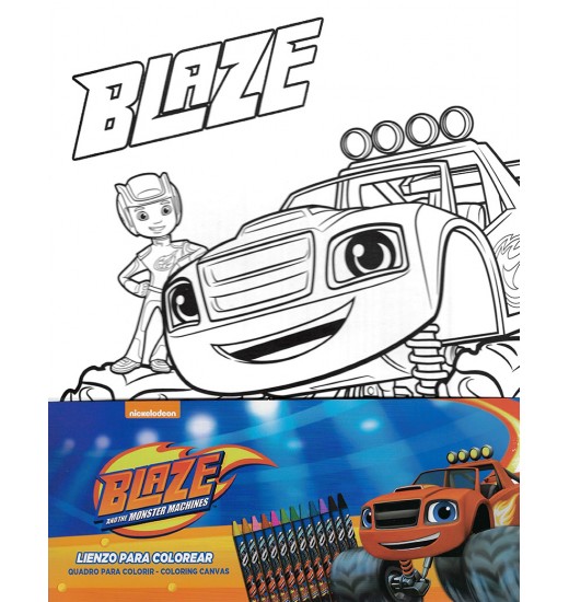 Платно за боење Blaze and the monster machines со 12 восочни боички