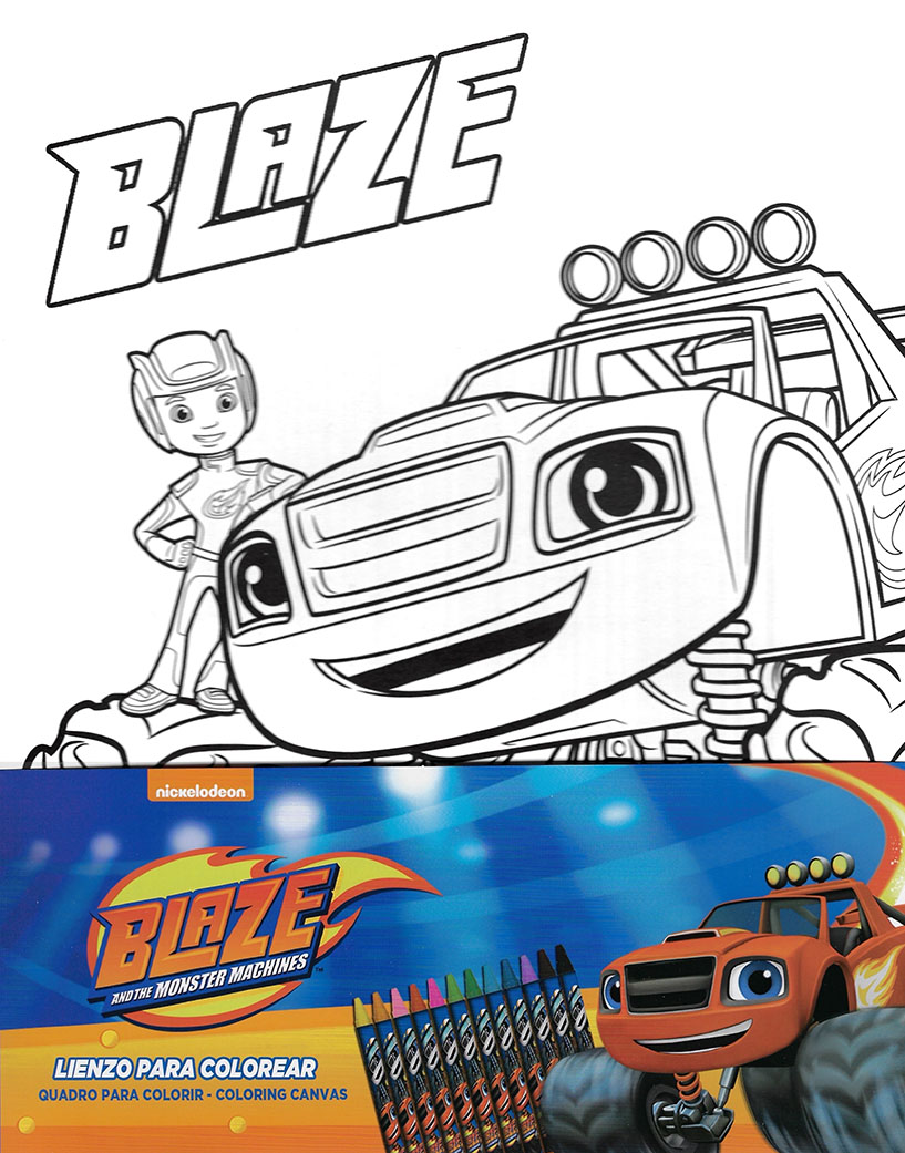 Платно за боење Blaze and the monster machines со 12 восочни боички